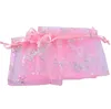 Pink Butterfly Organza Presentväskor Bröllop Favor påsar smycken påsar 7cm x9cm small4683940