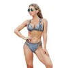 Frauen Badebekleidung 878#2024Bikini Neue Frauen sexy Denim Brief Bikini Bikini Badeanzug