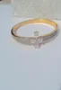 „XP” Senior Design 24 K Grzywny stały żółty złoto GF Cz Cubic Zircon Flower Bransoletka 60# Women Magnificent2032735