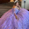Quinceanera robes incroyables en dentelle papillon hors de l'épaule 15 robes avec cape robe de bal de bal de bal de bal robe de fête d'anniversaire de filles