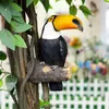 Pflanzer Töpfe toukanische Vogelform, die Dekoration umarmt, hängende Harz dekorative Gartenstatue kreative Simulation von Tierhof Wand Q240429