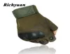 Guanti tattici Uomini dell'esercito a mezzo finger sport guanti antiskid bicicletta indossabile palestra senza dita luvs5351707