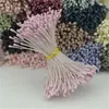 Kwiaty dekoracyjne 800pcs 1mm matowe podwójne głowy mini kwiat pręcika Pistil Dekoracja ślubna Scrapbooking wieniec fałszywe karty perłowe