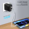 CE Certified PD+USB Mobile Phone Charger Multi Port Fast Hong Kong British Standard Charging Head 120W Adapter