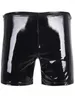 Shorts masculinos S-5xl Wet Look PVC Pantalones Corttos HOMBRE brilhante PU couro de jeans curto zíper lateral Men tight Men Board Bermuda Boxer
