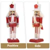 Dekorative Figuren 5 Stcs Nussknacker Weihnachts -Ornament Holzpuppen holzige Dekor Weihnachten für Tischhänge Nussknacker Desktop