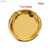 Vole de table en plastique jetable Gold Thème de costume jetable boutures de papier Papier Cup Childrens Adult Anniversaire Mariage Single Party Decoration Baby Shower WX