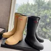Designer Regenstiefel Frauen 2023 Herbst Neuer Retro British ApricoT High Stiefel Anti-Rutsch-Regenschuhe