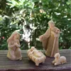 Estatuetas decorativas cenas de estátua de natividade de Cristo Conjunto de estátua de jesus jesus manjedante artesanato miniaturas ornamentos religiosos igreja presente natal natal