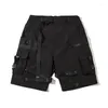 Herren Shorts 2024 Sommer Cargo Multi -Taschen -Kurztätigkeit Taktisch funktionaler loser Streetwear Elastic Taille Black Tech wokry