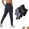 Pantaloni maschili ll uomini abbigliamento da design yoga sport sport rapido dring palestra tasche per pantaloni per pantaloni per pantaloni per la vita elastica casual 1ihk per w dhet1