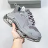 Triple S Clear Sole Casual Shoes Triple S Dad Shoe Sneaker Black Silver Crystal Bottom Mens Womens Superior Quality Chaussures