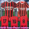 Новые 24 25 футбольные майки Giroud de Ketelaere Rafa Leao AC 2024 2025 Milan Football Men Men Child