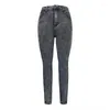 Женские джинсы кружевные сплайс средняя талия серые джинсовые брюки.