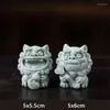 Tea Pets 2pcs Stone Animal Sculpture Cute Lion Pet Ornaments Creative Fortune Feng Shui Decoration Table Decorative Crafts