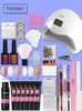 Zestaw paznokci Zestaw 48W Lampa Lampa Poliska Poliska Poliska Szybki budynek dla przedłużenia Hard Jelly Manicure5609551