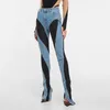 Jeans pour femmes sexy filles épicées montrent les grandes jambes minces pantalons hauts de taille 2024 Spring automne épissure de mode individualisé
