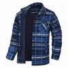 men's Jackets designer Coats Men's jacket new long sleeved lapel plaid thickened shirt men's jacket men's Outerwear