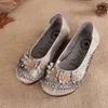 Chaussures décontractées Locs en cuir pour femmes glisser sur des plats ronds d'orteil