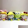 Animaux en peluche en peluche en gros Kero Keroppi Melody mignon petite capuche jaune p