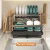Keukenopslag Organisator Dotel Drying Rack Gereedschappen Drainer met afvoermand eetgerei houder
