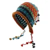 Berets Beanie With Tassels Colorful Plush Ball Winter Hat For Women Soft Knitted Cap Ear Protection Anti-slip Design Stylish Warm