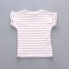 Kleidungssets Kleinkind-Baby Girls Sommer Striped Kurzarm T-Shirt Rucksack Shorts zweiteilige Modekleidung Anzug