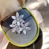 Cluster Rings AButterfly 18K White Gold 2Ct Natural Diamond Flower Women's Party Ring Fine Jewelry Very Shiny Birthday Gift