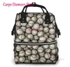 Rucksack Baseball bedruckte Mumienwickelbeutel Multifunktion Mutterschaft Windeln Kid mit Laptop-Taschen Kinderwagenstreifen