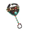 Link Armbänder 1pc handgefertigtes türkisfarbene Glocken Acrylperlen Seil gewebt