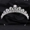 Tiaras coréense élégante robe nuptiale cristal petite couronne pour femmes filles reine diadèmes couronne d'anniversaire de fête de fête de fête accessoires