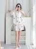 Women's Sleepwear Ice Silk Pajamas Womens Summer Short-slved Suit 2022 New Panda Silk High-end Home Clothes Y240426