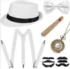 PESENAR 1920S GATSBY Party Play-Playing Suit Vintage Party Top Hat Pocket Regarder Fake Cigar Sous-cigare Costume de barbe 240430