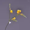 Fleurs décoratives Silk faux freesia fleur orchidées à la maison accessoires de décoration de décoration de mariage mariée bouquet bricolage matériau artificiel