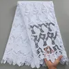 Tessuto in pizzo con corda guipure bianca in pizzo SJD con paillettes 2024 Materiale in pizzo di alta qualità Bridal per abito da sposa nigeriano A3036 240420