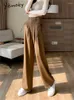 Женские штаны yitimoky с высокой талией костюмы женская корейская мода сплошная шика