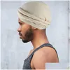 Czapki czapki/czaszki czapki czaplowe halo turban durag dla mężczyzn satynowy jedwabny elastyczne opakowanie na głowę szalik do rag długie paski 230403 upuść zależność