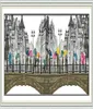 Het landschap in het regenhuis Decor schilderijen Handgemaakte Cross Stitch Borduurwerk Nasiswerksets geteld afdrukken op canvas DMC 14CT 11692277