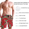 Herren -Shorts Wassermelonen Stilvolle Schwimmstämme Schnell trockener Strandsport Sport mit Taschenbrettbadeanzügen Mesh Futter