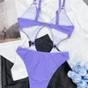 Kvinnors badkläder Purple Baddräkt Skär ut mikrobikiniringar Trend Kvinnor i ett stycke Brasilianska strandbikinis Set Y2K Bathing Suit Monokini