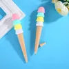 2/4pcs Kawaii Ice Cream Shape Gel Caneta preta preta de 0,5 mm