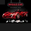 Compatible with LEGO 10519 Metal Red Apollo EVO Sports Car Model High Difficulty Assembly Block Toys