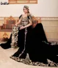 Robes de fête caraalan traditionnel algérien élégant robe de bal de bal femme pour les robes de soirée sirène noire en velours