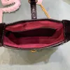 Cowhide notte mini ramię designerka dla kobiet czarna moda Messenger Purse Burgundowa torba pod pami