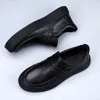 Chaussures décontractées Automne Designer de mode hommes British British Black Black Hautable Haignable augmentant les baskets en cuir