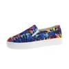 Buty swobodne kobiety Flats 2024 Plus Mase Graffiti Flat Low Cut Slip-On Ladies Canvas Mejczyki Zapatillas Mujer