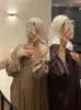 Musulman élégant Abaya Cuff perle Islam Robe noire dubaï Long Femme Robe Robe Kaftan Marocain Mariage Caftan Ramadan 240423