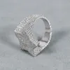 Labor gezüchtete Diamanten in 14 kt Weißgold runden Brilliant Cut Mens Hip Hop Rings einzigartiges Design mit VVS -Klarheit gefertigt