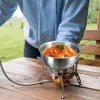 Schalen Edelstahl Mischung Camping Schüssel Gericht mit Griffen tragbarer Küchenküchen -Geschirr Camp Wandersuppe im Freien