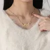 Arabiska dot diamantnamn halsband med pärlkedja muslimska smycken halsband för fru muhammad halsband mors dag gåvor till mamma 240415